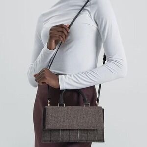 Charles‎ & Keith 025 BGS Plaid Envelope Top Crossbody Bag Preppy Academia Purse
